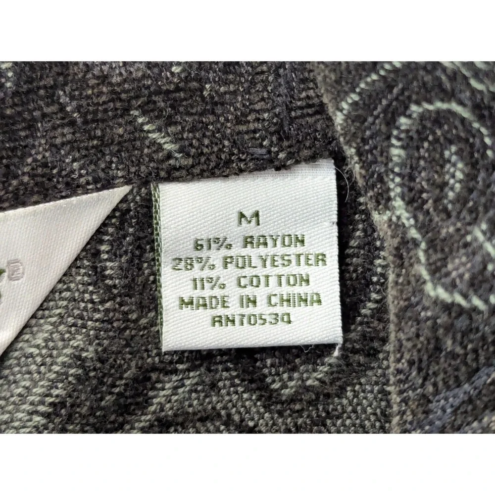 Orvis Jacket Women's Size M Paisley Button‎ Front Long Sleeve Boho Deep Green